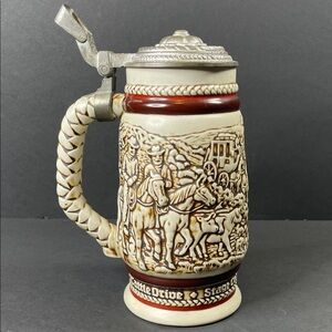 Vintage 1980 Avon "Cattle Drive" collectible beer stein.